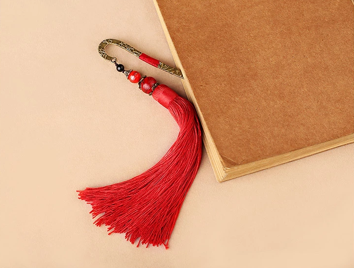 匠心啟航閱讀金屬古風(fēng)古典創(chuàng)意紅流蘇書簽