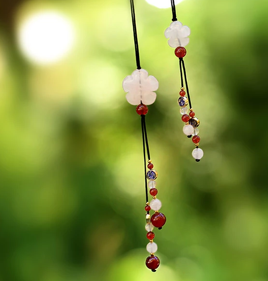 粉水晶流蘇個(gè)性文藝清新書(shū)簽