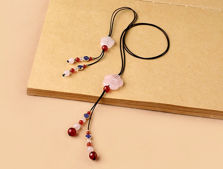 粉水晶流蘇個(gè)性文藝清新書(shū)簽