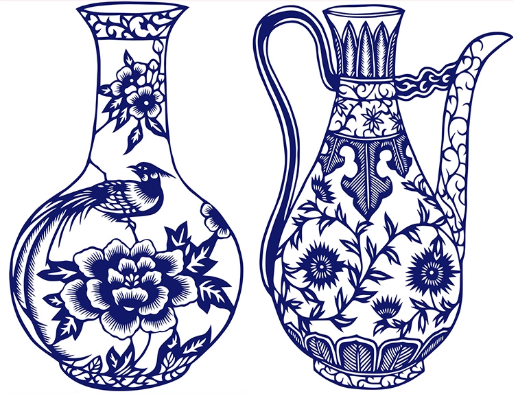 15款古典匠心啟航閱讀青花瓷圖案剪紙藝術(shù)