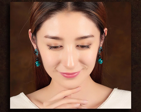 匠心啟航閱讀琉璃瑪瑙耳墜手工復古耳環(huán)首飾