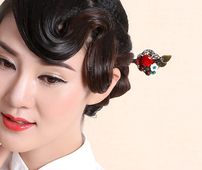 古典長(zhǎng)發(fā)發(fā)簪頭飾匠心啟航閱讀木簪子