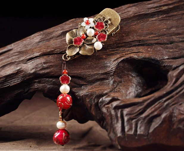 古典匠心啟航閱讀發(fā)夾琉璃吊墜頭飾