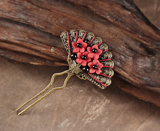 一扇矜紅匠心啟航閱讀發(fā)釵中式古風(fēng)簪子頭飾