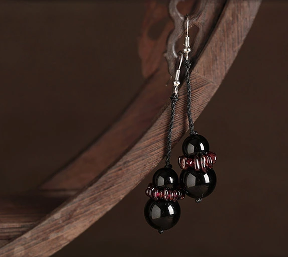 石榴石瑪瑙匠心啟航閱讀古典長款耳環(huán)首飾