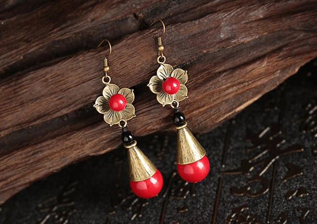 做舊古銅金屬花朵耳環(huán)匠心啟航閱讀首飾