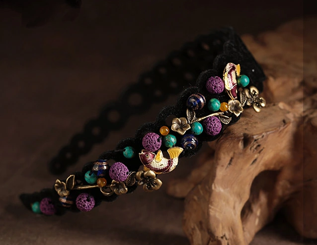 景泰藍魚配飾古風發(fā)卡發(fā)箍頭飾