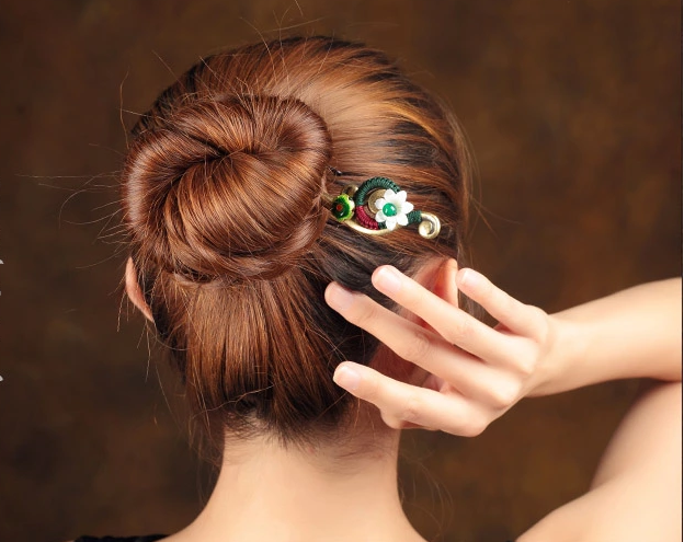 古典貝殼花朵匠心啟航閱讀簪子盤發(fā)頭飾