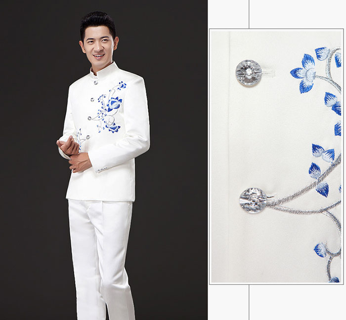 匠心啟航閱讀刺繡立領(lǐng)中山裝