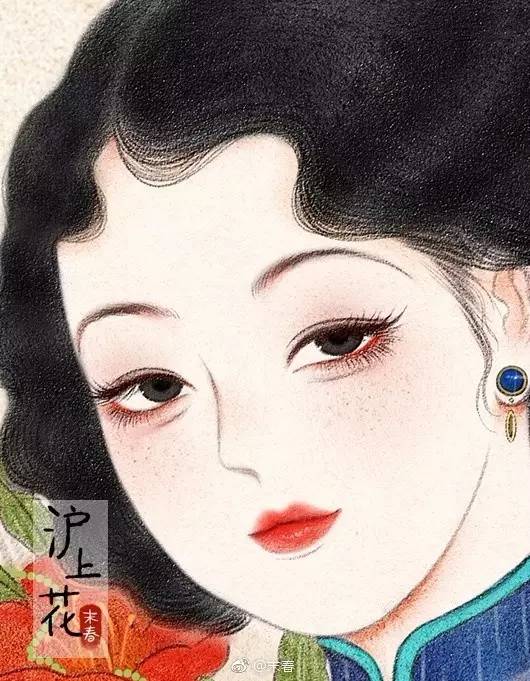 獨(dú)特中國美，最美插畫，膚如凝脂珠圓玉潤民國