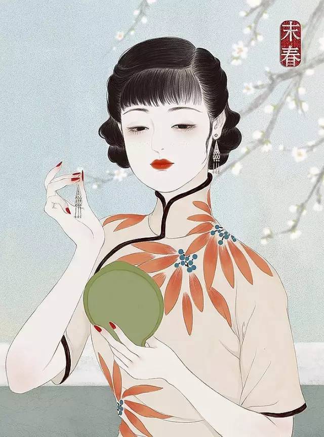 獨(dú)特中國美，最美插畫，膚如凝脂珠圓玉潤(rùn)民國