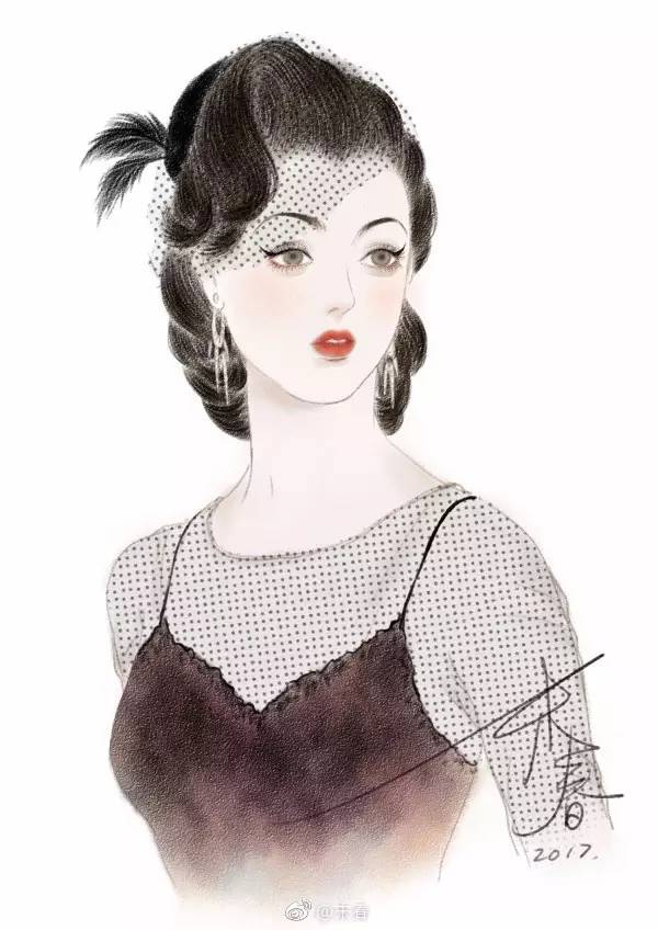 獨特中國美，最美插畫，膚如凝脂珠圓玉潤民國