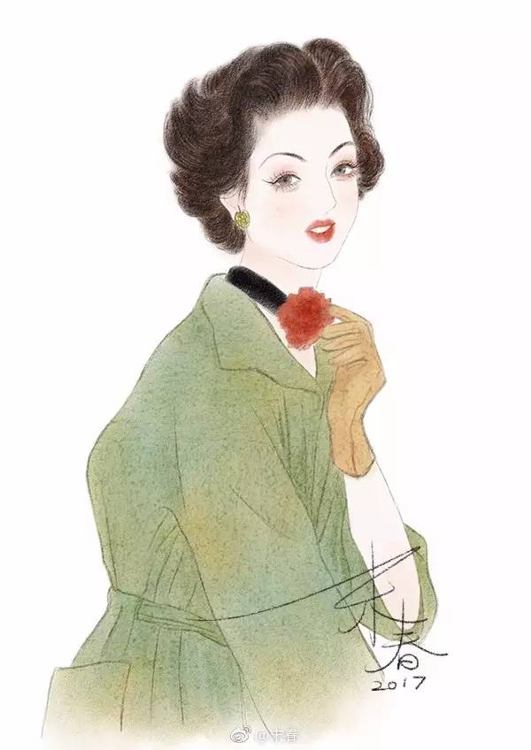獨(dú)特中國美，最美插畫，膚如凝脂珠圓玉潤民國