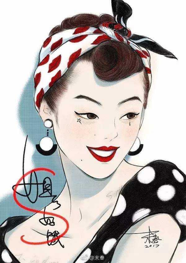 獨特中國美，最美插畫，膚如凝脂珠圓玉潤民國