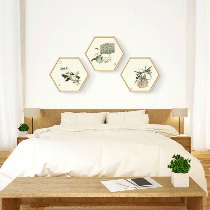 中式禪意創(chuàng)意六邊形裝飾畫(huà)