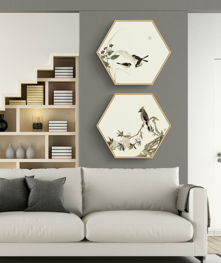 中式禪意創(chuàng)意六邊形裝飾畫(huà)