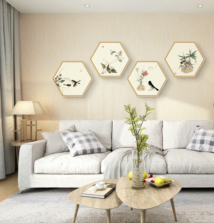 中式禪意創(chuàng)意六邊形裝飾畫(huà)