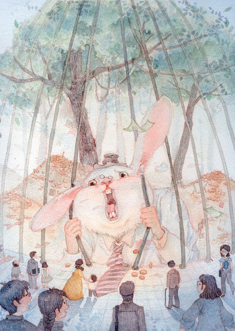 清新唯美手繪水彩插畫