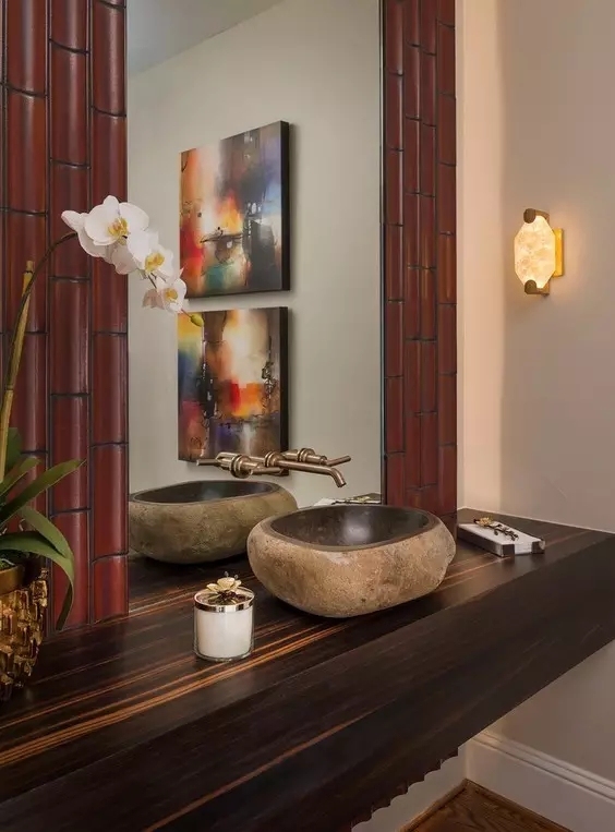 原來衛(wèi)生間也可以高大上，新中式衛(wèi)生間設計