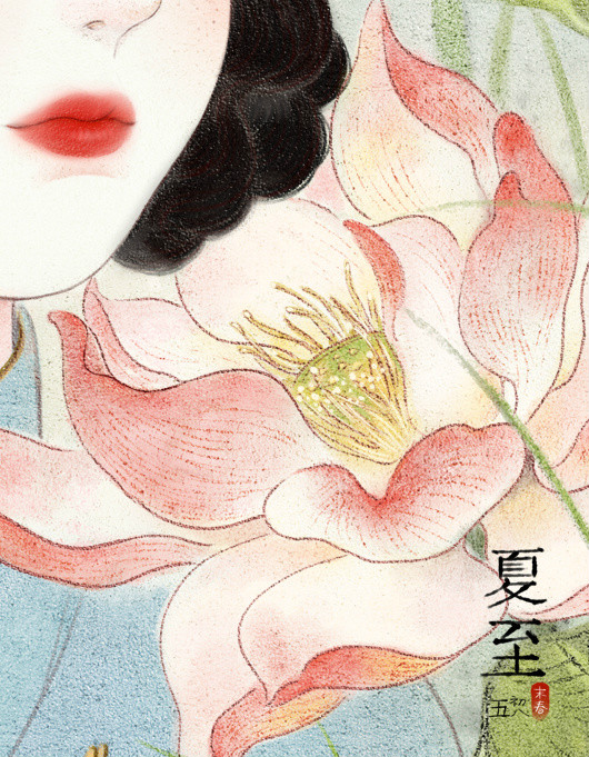 超細致的民國美女手繪插畫