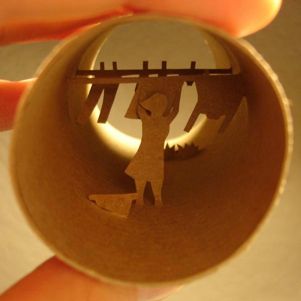 剪紙藝術(shù)，紙杯里的時光