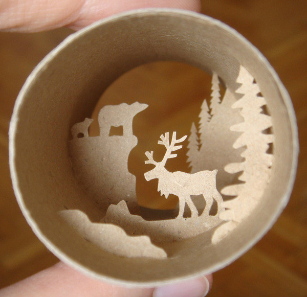 剪紙藝術(shù)，紙杯里的時(shí)光