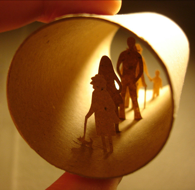 剪紙藝術，紙杯里的時光