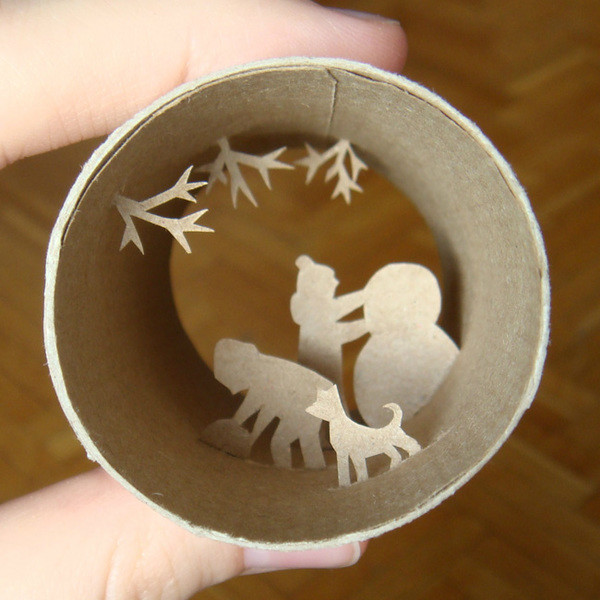 剪紙藝術(shù)，紙杯里的時(shí)光