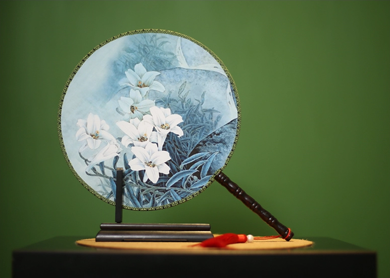 古風(fēng)古畫圖案系列雙面團(tuán)扇