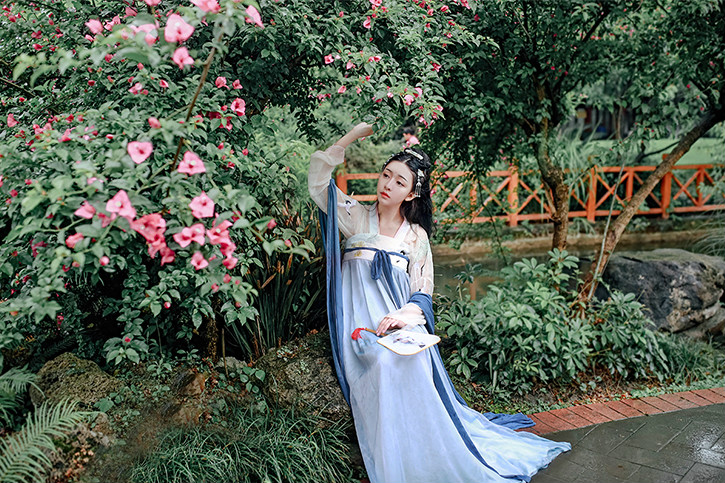 簡約版對襟上襦齊胸襦裙?jié)h服