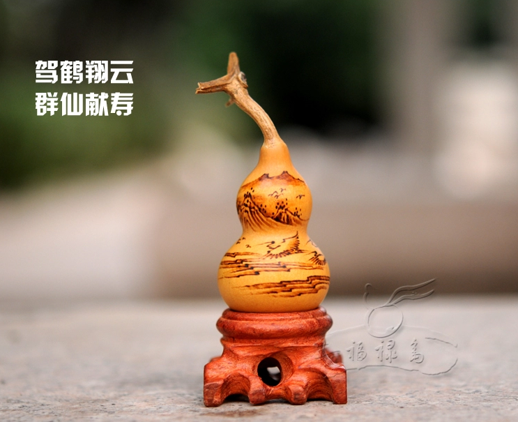 匠心啟航閱讀古典山水手工烙畫(huà)葫蘆工藝品