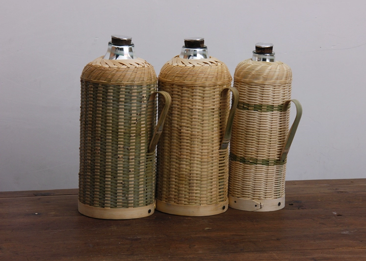 手工編織復古竹編暖水壺工藝品