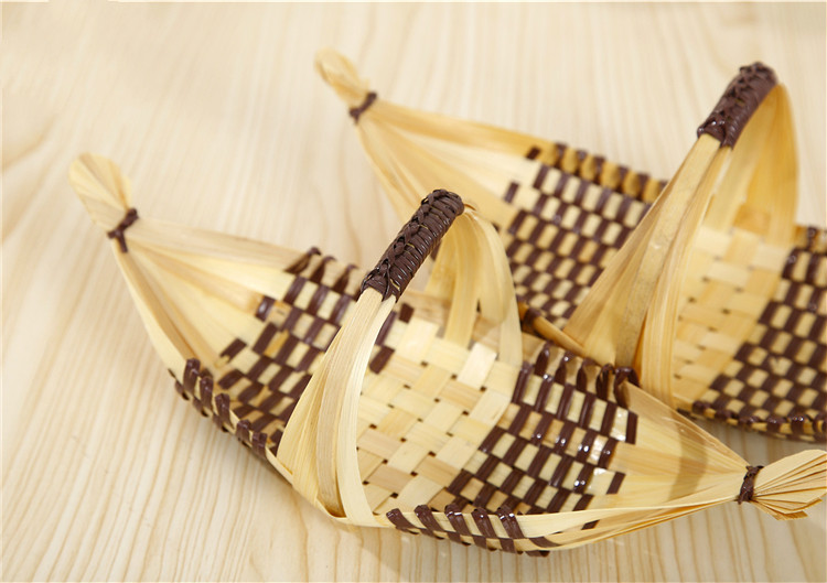 小船造型竹編藝術工藝品