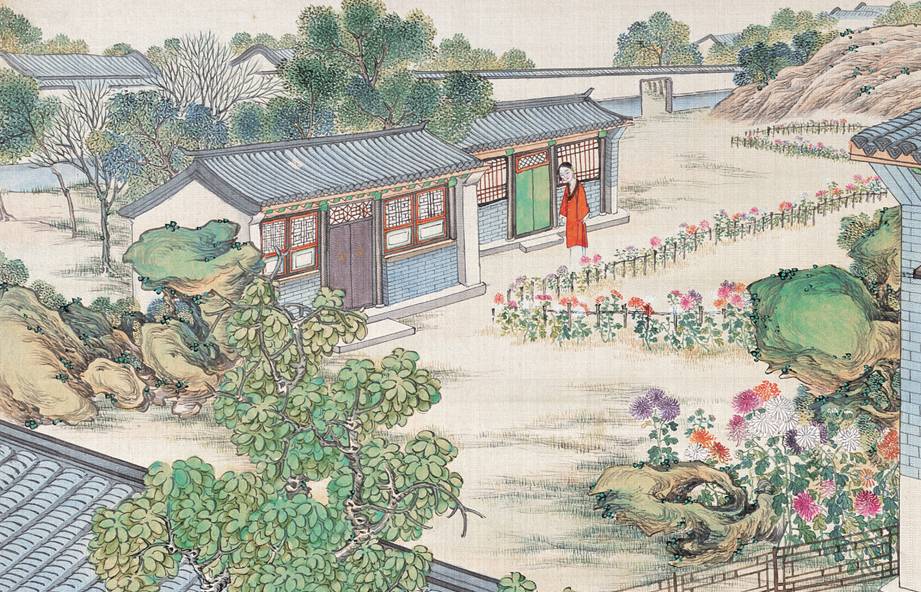 庭院深深，佳人依在