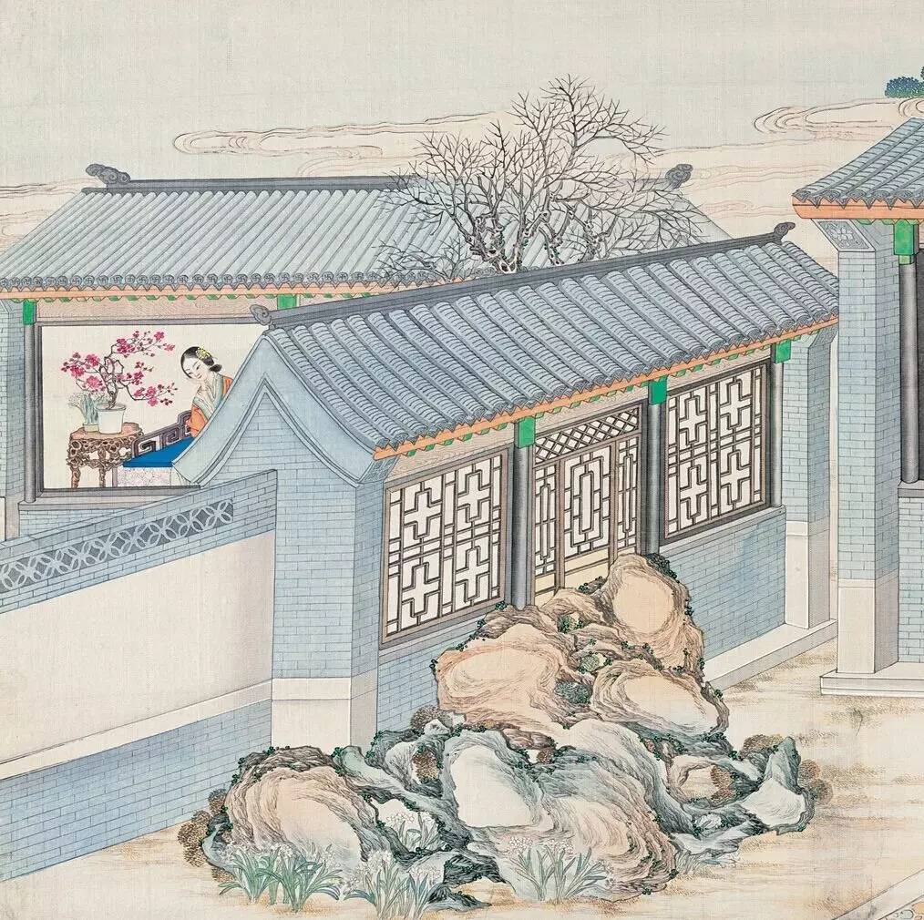 庭院深深，佳人依在