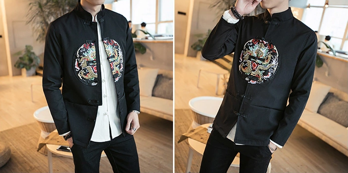 龍紋刺繡匠心啟航閱讀唐裝