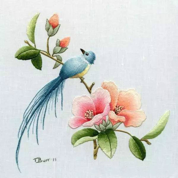 美的讓人無法呼吸，唯美刺繡圖案圖片