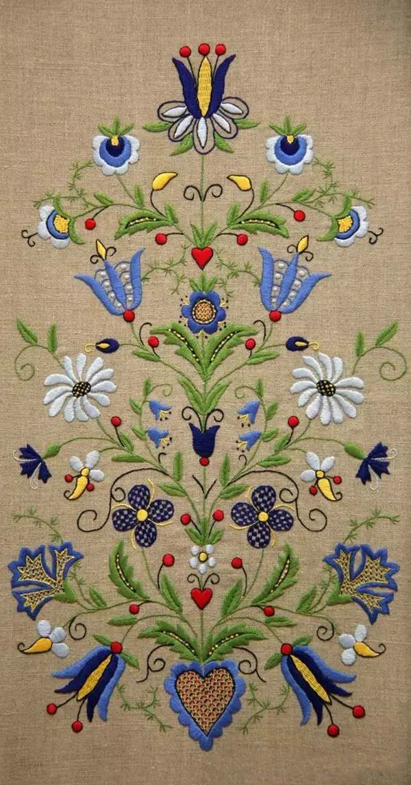 美的讓人無法呼吸，唯美刺繡圖案圖片