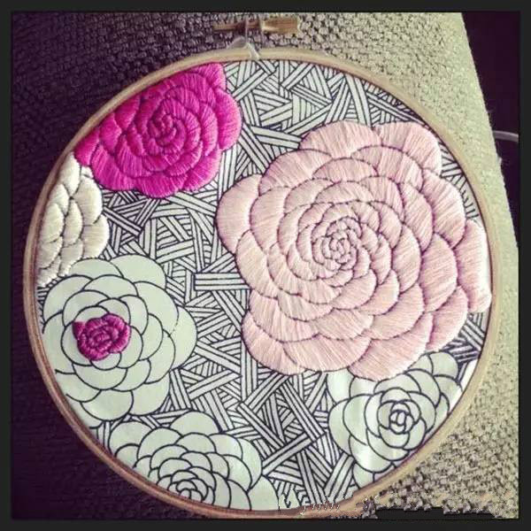 美的讓人無法呼吸，唯美刺繡圖案圖片