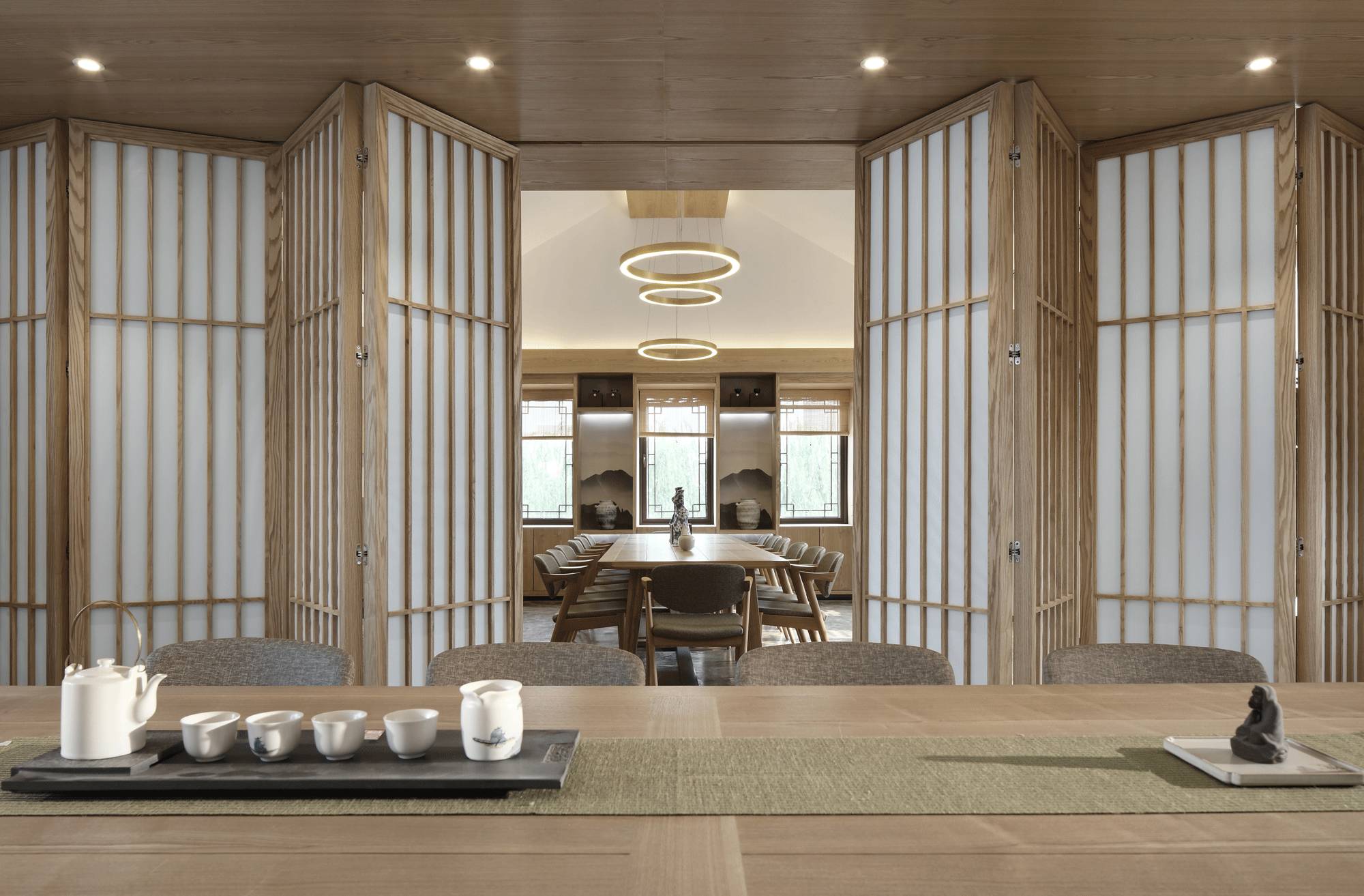 樸素安靜的禪意原木空間，中式裝修造景藝術(shù)