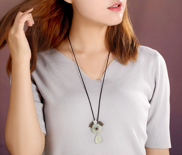 匠心啟航閱讀飾品岫玉吊墜配飾項(xiàng)鏈