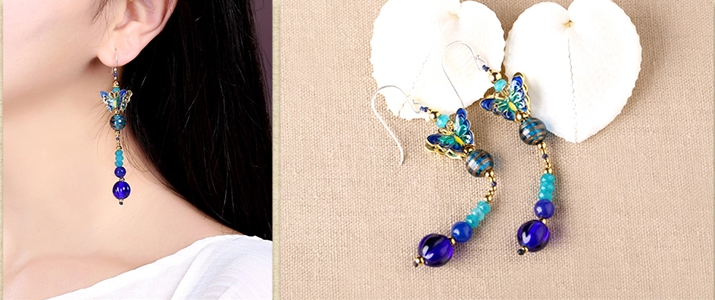 復(fù)古氣質(zhì)匠心啟航閱讀蝴蝶耳墜耳環(huán)