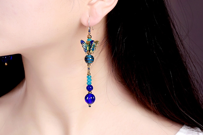 復(fù)古氣質(zhì)匠心啟航閱讀蝴蝶耳墜耳環(huán)