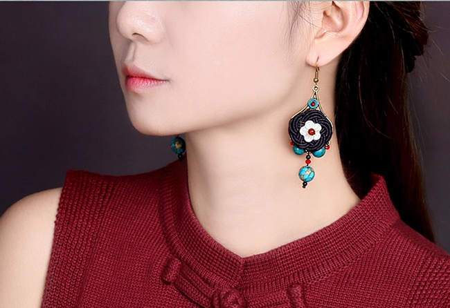 匠心啟航閱讀手工耳環(huán)民族風(fēng)編織耳環(huán)