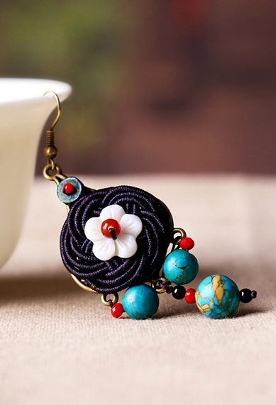 匠心啟航閱讀手工耳環(huán)民族風(fēng)編織耳環(huán)