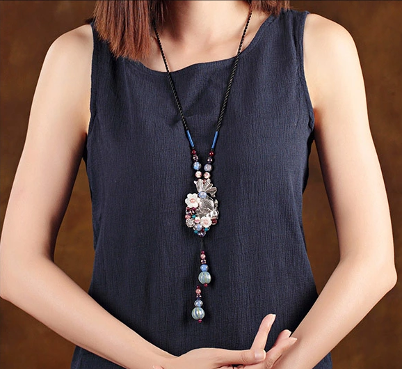 魚游四海靜聽花開，魚吊墜項(xiàng)鏈毛衣鏈