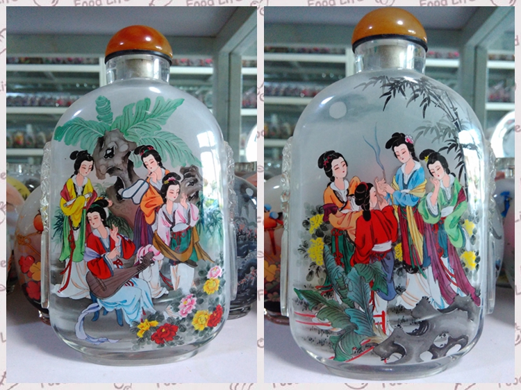 手工工藝水晶雕刻獸頭純手繪內(nèi)畫鼻煙壺