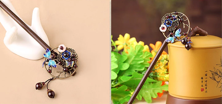 匠心啟航閱讀石榴石古典木簪子頭飾