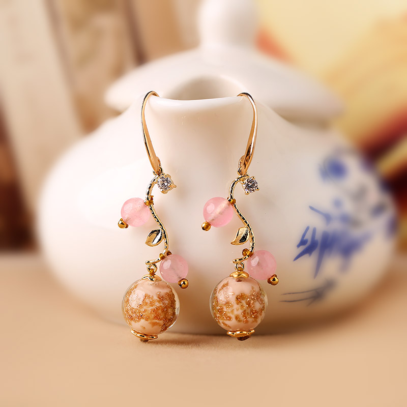 匠心啟航閱讀古典氣質(zhì)琉璃耳墜超仙耳環(huán)