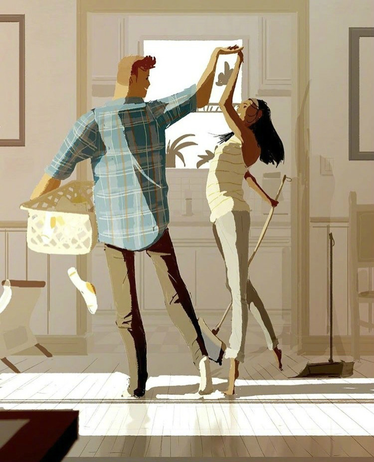 兩個(gè)人的時(shí)光，唯美插畫(huà)